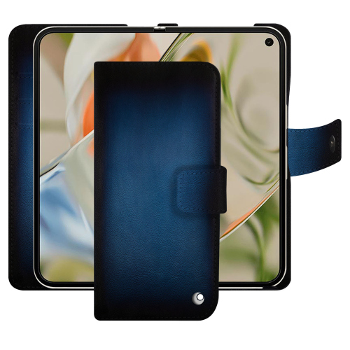 Custodia portafoglio in pelle di lusso per Google Pixel 9 Pro Fold - Protezione Premium di NoreveBleu Patine