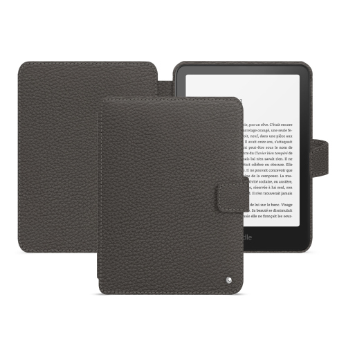 Custodia di lusso in pelle Amazon Kindle Paperwhite 2024 | Colorsoft Signature Edition - Protezione top di gammaAnthracite ( Pantone #41403c ) 