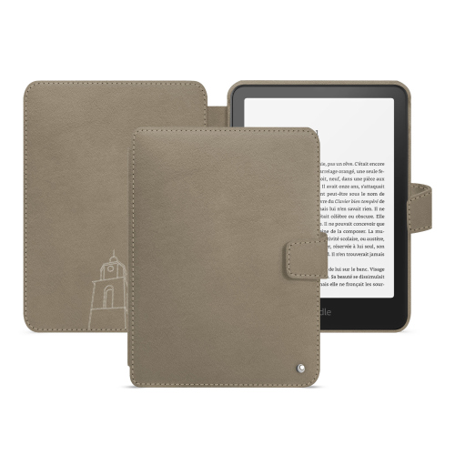 Luxus-Lederhülle für Amazon Kindle Paperwhite 2024 | Colorsoft Signature Edition - Hochwertiger Schutz von NoreveDarboun sabla ( Pantone #BCB1A1 )