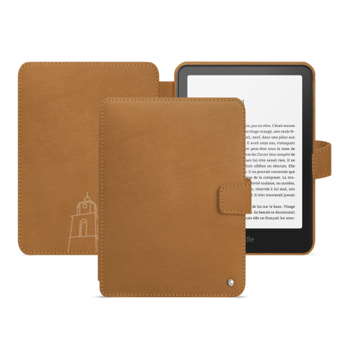 Housse en cuir luxe Amazon Kindle Paperwhite 2024 | Colorsoft Signature Edition - Protection haut de gammeCastan esparciate ( Pantone #824F2A )