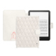 Housse cuir Amazon Kindle Paperwhite (2024) - Blanc escumo - Couture ( Pantone #D6D6D1 )