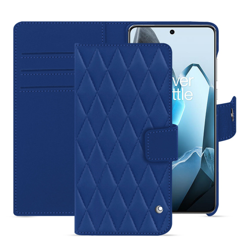 Luxuriöse Portemonnaie-Hülle aus Leder für OnePlus 13 - Eleganter und praktischer Schutz | NoreveBleu océan - Couture ( Nappa - Pantone #15458a) 