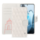 Custodia in pelle Oneplus 13 - Blanc escumo - Couture ( Pantone #D6D6D1 )