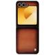 Coque cuir Samsung Galaxy Z Flip5 - Orange Patine