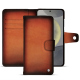 Samsung Galaxy S24 leather wallet case - Orange Patine