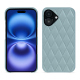 Coque cuir Apple iPhone 16 - Bleu ciel - Couture ( Nappa - Pantone #abcae9 ) 