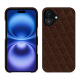 Custodia in pelle Apple iPhone 16 - Châtaigne - Couture ( Pantone #1b1107 ) 