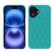 Apple iPhone 16 leather cover - Bleu fluo - Couture