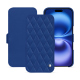 Custodia in pelle Apple iPhone 16 - Bleu océan - Couture ( Nappa - Pantone #15458a) 