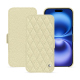 Capa em pele Apple iPhone 16 - Ivoire - Couture ( Pantone #d6d6c6 ) 