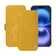 Apple iPhone 16 leather case - Jaune soulèu ( Pantone #F3B934 )