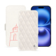 Apple iPhone 16 leather case - Blanc escumo - Couture ( Pantone #D6D6D1 )