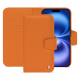 Étui portefeuille cuir Apple iPhone 16 - Orange ( Nappa - Pantone #ff9351 ) 