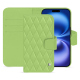 Apple iPhone 16 レザーウォレットケース - Vert olive - Couture ( Nappa - Pantone #a7c58e ) 