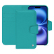 Étui portefeuille cuir Apple iPhone 16 - Bleu fluo 