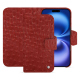 Funda de piel para cartera Apple iPhone 16 - Autruche ciliegia ( Pantone #a4343a ) 