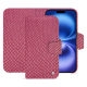 Étui portefeuille cuir Apple iPhone 16 - Serpent ciclamino ( Pantone #9E4C6E ) 