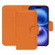 Étui portefeuille cuir Apple iPhone 16 - Orange PU ( Pantone #ff9351 )