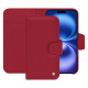 Apple iPhone 16 leather wallet case - Rouge passion ( Pantone #a6192e ) 