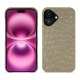 Lederschutzhülle Apple iPhone 16 Plus - Autruche desert ( Pantone #A39382 ) 