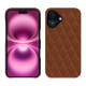 Custodia in pelle Apple iPhone 16 Plus - Marron - Couture ( Nappa - Pantone #8B4720 ) 