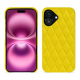 Apple iPhone 16 Plus leather cover - Jaune fluo - Couture ( Pantone #c9ff57 ) 