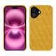 Lederschutzhülle Apple iPhone 16 Plus - Jaune soulèu - Couture ( Pantone #F3B934 )
