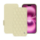 硬质真皮保护套 Apple iPhone 16 Plus - Ivoire - Couture ( Pantone #d6d6c6 ) 