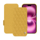 Housse cuir Apple iPhone 16 Plus - Mimosa - Couture ( Pantone #b39437 ) 