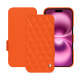 Capa em pele Apple iPhone 16 Plus - Orange fluo - Couture ( Pantone #ff5406 ) 