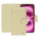 Étui portefeuille cuir Apple iPhone 16 Plus - Beige ( Nappa - Pantone #ceb888 ) 