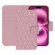 Capa de couro para carteira Apple iPhone 16 Plus - Rose - Couture ( Nappa - Pantone #efbae1 ) 