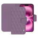 Étui portefeuille cuir Apple iPhone 16 Plus - Lilas - Couture ( Nappa - Pantone #b9a3e3 ) 