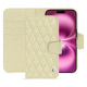 Capa de couro para carteira Apple iPhone 16 Plus - Ivoire - Couture ( Pantone #d6d6c6 ) 