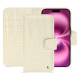Capa de couro para carteira Apple iPhone 16 Plus - Crocodile milk ( Pantone #d6d2c4 ) 