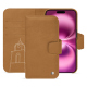 Étui portefeuille cuir Apple iPhone 16 Plus - Castan esparciate ( Pantone #824F2A )