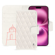 Apple iPhone 16 Plus leather wallet case - Blanc escumo - Couture ( Pantone #D6D6D1 )