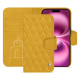 Capa de couro para carteira Apple iPhone 16 Plus - Jaune soulèu - Couture ( Pantone #F3B934 )