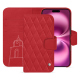 Apple iPhone 16 Plus leather wallet case - Rouge troupelenc - Couture ( Pantone #AB191A )