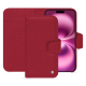Apple iPhone 16 Plus leather wallet case - Rouge passion ( Pantone #a6192e ) 