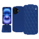 硬质真皮保护套 Apple iPhone 16 - Bleu océan - Couture ( Nappa - Pantone #15458a) 