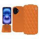 Capa em pele Apple iPhone 16 - Orange - Couture ( Nappa - Pantone #ff9351 ) 