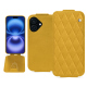 Apple iPhone 16 leather case - Jaune soulèu - Couture ( Pantone #F3B934 )