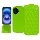 Apple iPhone 16 leather case - Vert fluo - Couture ( Pantone #00ab5f ) 