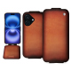 Apple iPhone 16 leather case - Orange Patine