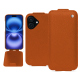 Apple iPhone 16 leather case - Orange vibrant ( Pantone #e36b39 ) 