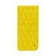 Samsung Galaxy S25 Ultra leather pouch - Jaune fluo - Couture ( Pantone #c9ff57 ) 