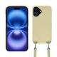 Apple iPhone 16用ショルダーストラップ付きシェル - Beige ( Nappa - Pantone #ceb888 ) 