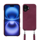 Capa Apple iPhone 16 com alça para o ombro - Prune vintage ( Pantone #612434 ) 