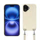 Apple iPhone 16 shell with shoulder strap - Crocodile milk ( Pantone #d6d2c4 ) 